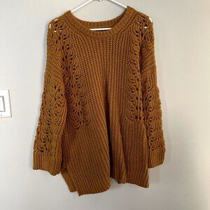 Anthropologie Pilcro orange slouchy sweater dress long comfortable warm knit top